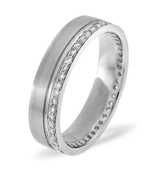 Mens 0.27ct H/Si Diamond 18K White Gold Dress Ring